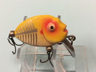 Vintage HEDDON TINY PUNKINSEED Fishing Lure Yellow Shore Xry Old Bass Tackle 4