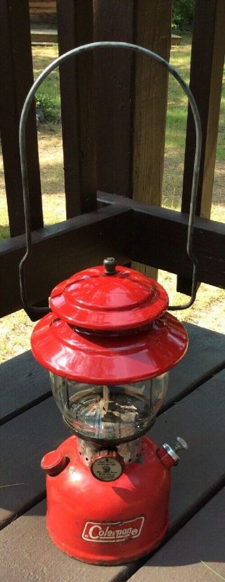 Vintage Red Coleman Model 200a Single Mantle Lantern 10 / 73