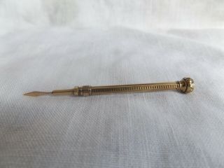 Antique English Mechanical Toothpick With Amethyst Stone Circa 1800 