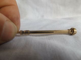 Antique English Mechanical Toothpick With Amethyst Stone Circa 1800 ' s 4