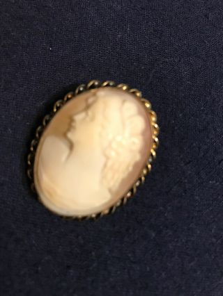Antique Cameo Pin Angel Coral