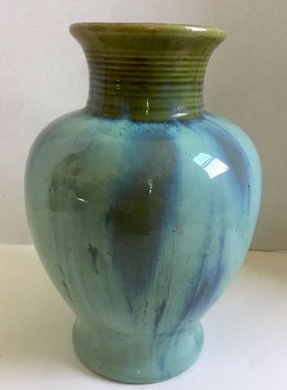Antique 1916 - 35 Fulper Blue & Green Crystalline Lamp Base - Ex