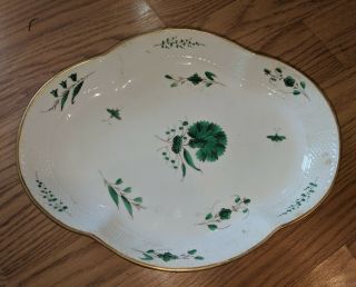 Antique English Derby Porcelain Hp Lozenge Form Tray 19th Century
