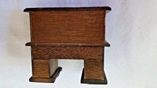 Doll House Miniature Furniture ROLL TOP DESK Dark Wood Top & 5 Drawers 3