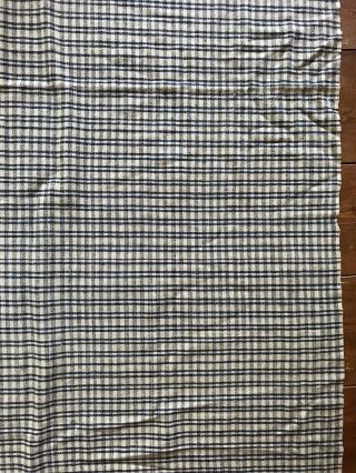 19th C Early Antique Indigo Blue Center Seam Homespun Wool Blanket Textile AAFA 7