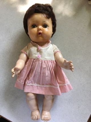 Vintage 1950s Tiny Tears Doll American Character Rock A Bye Eyes Orig Dres
