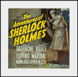 The Adventures Of Sherlock Holmes 1939 Movie Poster Rathbone,  Fine Art Print