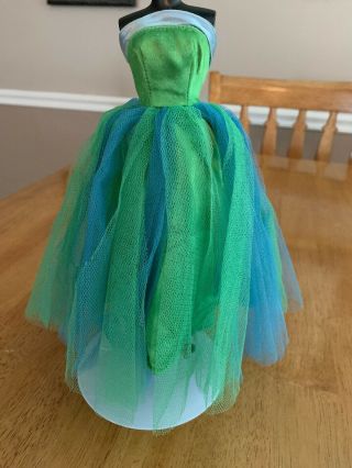 Vintage Barbie 951 Senior Prom Gown / Dress Green And Blue Tulle,