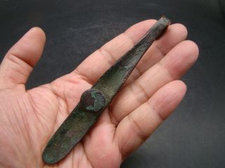 Chinese Han Dynasty (206BC - 220AD) bronze inlaid gold & silver belt hook v251 10
