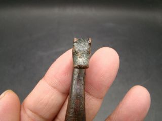 Chinese Han Dynasty (206BC - 220AD) bronze inlaid gold & silver belt hook v251 2