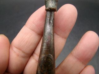 Chinese Han Dynasty (206BC - 220AD) bronze inlaid gold & silver belt hook v251 3