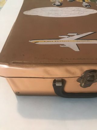 Vintage REMCO 1960s LITTLECHAP DOLL CASE Suitcase Trunk Family Airplane Brown 7