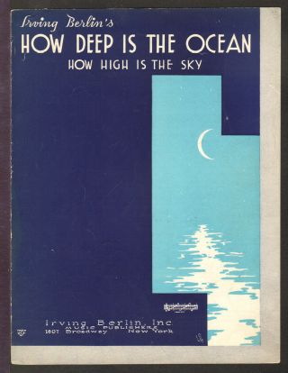 How Deep Is The Ocean 1932 Irving Berlin Vintage Sheet Music Q20
