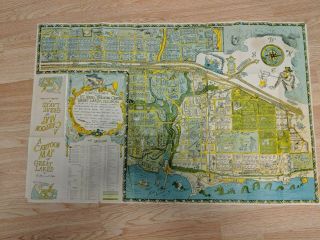 Vintage Cartoon Map Great Lakes Naval Training Center 1949 Ritter Gadbois