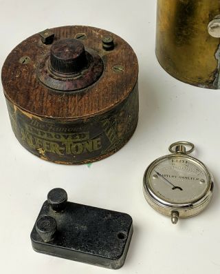 Antique Scientific Lab Assortment of Parts,  Tubes Jar,  Bulb,  Socket Experimenter 4