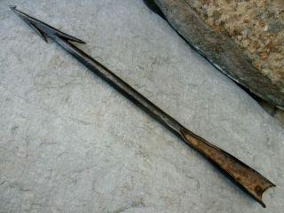 True Antique Primitive Handmade in Iron Harpoon Hunting Spear Fishing Three Barb 5