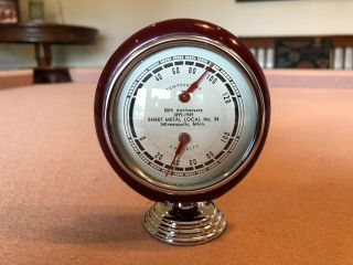 Antique Auto Thermometer Gauge Rare 1940s - 1950s Accessory Chevy Ford Mopar