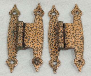 Colonial Offset Hinge Stamped Antique Copper Color 3 1/2 " Set Of 2
