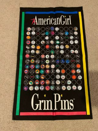 Vintage American Girl Grin Pins Banner/flag With 83 Pins