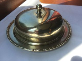 Antique Edwardian M & Co Silver Plated Butter Dish - Complete With Glass Insert