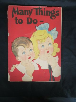 Antique 1932 Many Things To Do Corinne Bailey Over - Sized Children 