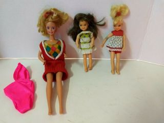 Vintage 1956 Barbie & (2) 1965 Tutti Dolls
