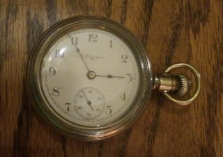 Vintage Elgin Pocket Watch Silver Case & Keeping Time