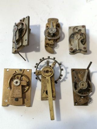 6 Vintage Clock Platform Escapements With Broken Balances (a93)
