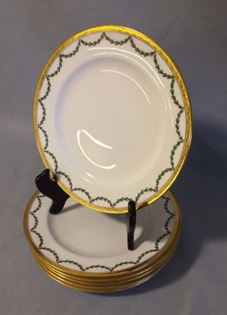 Antique/1900/mintons/6 Porcelain Salad Plates 7”3/4/w.  H.  Plummer&co.  Nyc/h 1399