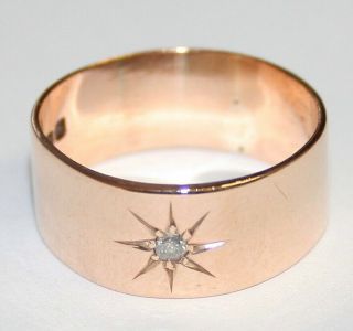 Antique 9ct Rose Gold Diamond Set Band Ring Chester Hm 1918/19