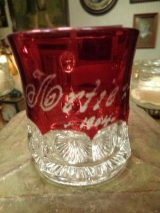 Antique Ruby Red Flash Glass Cup (artie 1904 " (62)