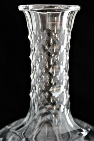 ANTIQUE AMERICAN BRILLIANT CUT GLASS CRYSTAL ABP CARAFE FEATHER AND DIAMOND CUT 5