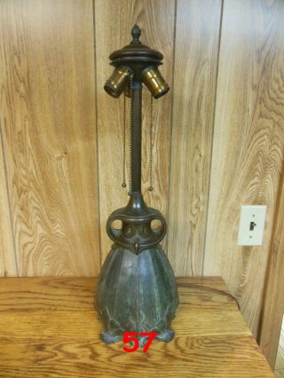 ANTIQUE PITTSBURGH OWL LAMP BASE FOR REVERSE PAINTED LAMP - SIGNED 2