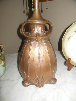 ANTIQUE PITTSBURGH OWL LAMP BASE FOR REVERSE PAINTED LAMP - SIGNED 6