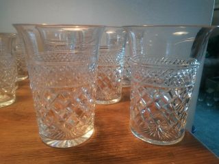 Set 6 - 4 1/4 " Tall Thomas Webb Russell Cut Crystal Flat Juice Glasses.