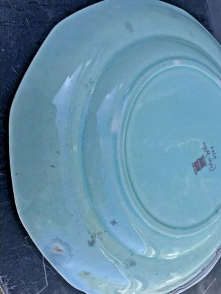 7 Antique Adams Calyx Ware SINGAPORE BIRD Luncheon Plates RARE 5