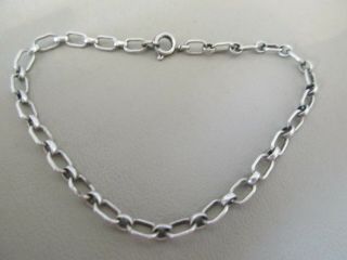 Antique Vintage German 800 Sterling Silver Charm Bracelet Belcher Chain Links