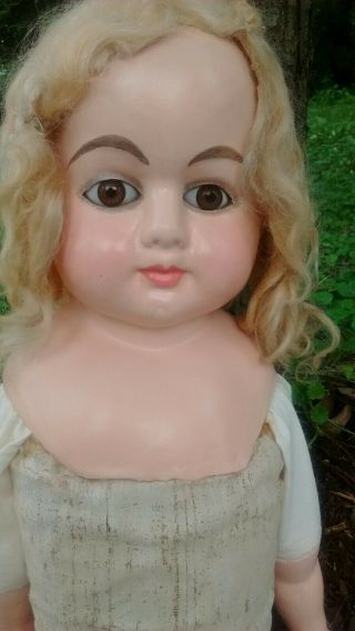 Antique German Paper Mache Shoulder Head Doll 28 