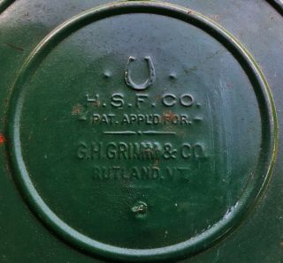 Rare Antique H.  S.  F.  Co.  & G.  H.  Grimm & Co.  Maple Sugar/syrup Green Lid/pail/bucket