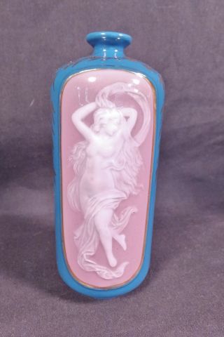 Art Nouveau Gebruder Heubach Pink Pate Sur Pate Cabinet Vase Nude Nymph