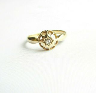 Old antique Edwardian 18ct gold diamond ring size L 1/2 Birmingha hallmarks 1919 2