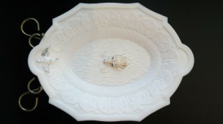 Antique Atterbury Figural White Milk Glass Retriever Dog Duck Platter Plate 189