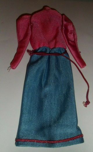 Vintage Barbie Doll Pink And Blue Dress 1003