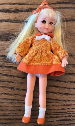 Tutti Chris Mattel Doll Blonde Brown Eyes Orange Cookin Dress Socks Shoes 1965