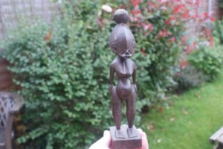 Vintage Carved Wooden Figure Wood Naked Woman Tribal Ornament Hand Carved