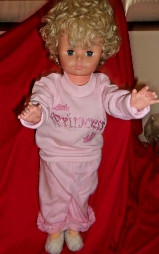 Vintage Walking Doll 24 Inch With Clothing,  Eyes Open And Close Condit
