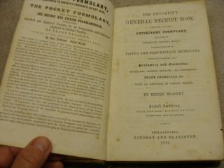 1853 antique Henry BEASLEY Druggist ' s General Receipt Book VETERINARY MEDICINE 2