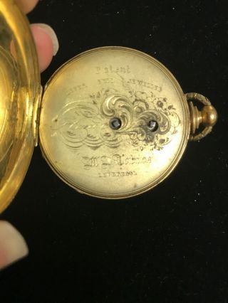 Antique 1800 ' s 18K Yellow Gold MJ Tobias Liverpool Ships Key Wind Pocket Watch 4