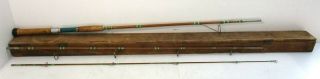 Unbranded Bamboo Fly Fishing Pole Rod In Wood Case: 44 " X 2 " X 2.  5 In Case