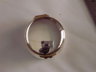 Sterling Silver Round Trinket Box With Gold Trim 42g Near Near Cond.
